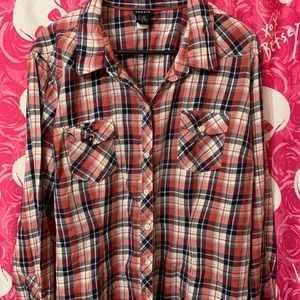 Torrid Size 3 Red & Navy Blue Flannel